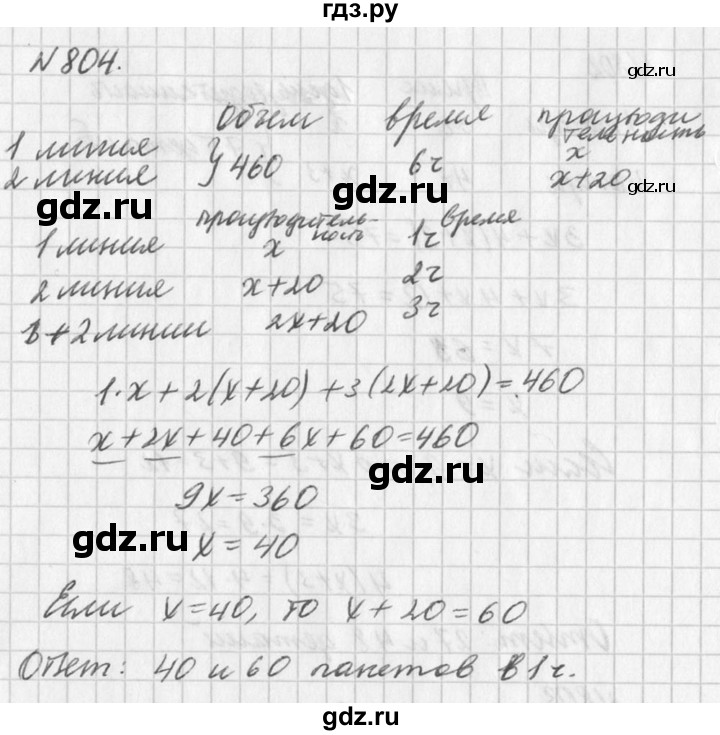 ГДЗ по алгебре 7 класс  Дорофеев   упражнение - 804, Решебник к учебнику 2016