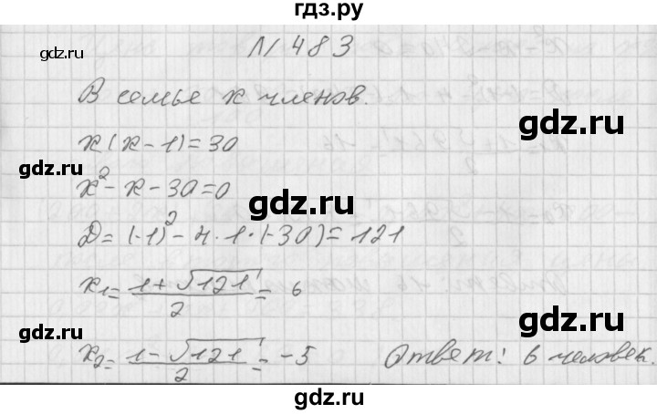 ГДЗ по алгебре 8 класс  Дорофеев   упражнение - 483, Решебник к учебнику 2014