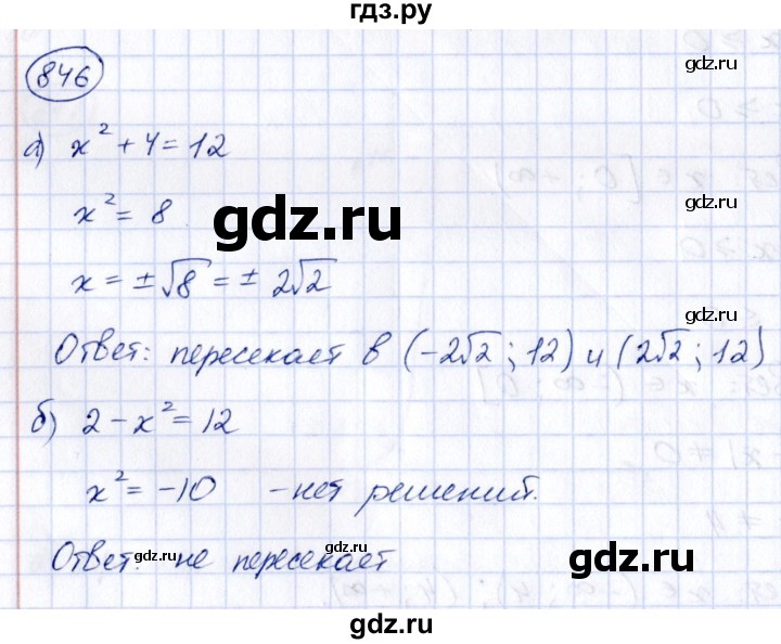 ГДЗ по алгебре 8 класс  Дорофеев   упражнение - 846, Решебник к учебнику 2014