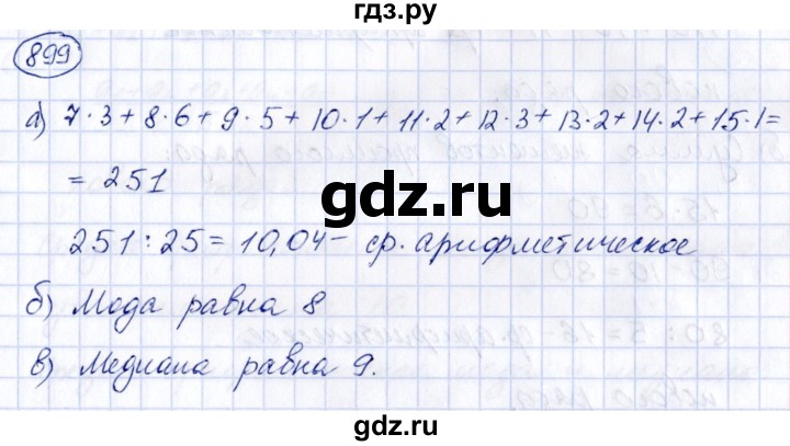 ГДЗ по алгебре 8 класс  Дорофеев   упражнение - 899, Решебник к учебнику 2014