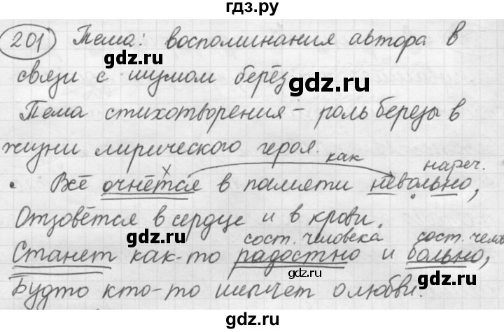 ГДЗ по русскому языку 7 класс Рыбченкова упражнение - 201, Решебник 2016