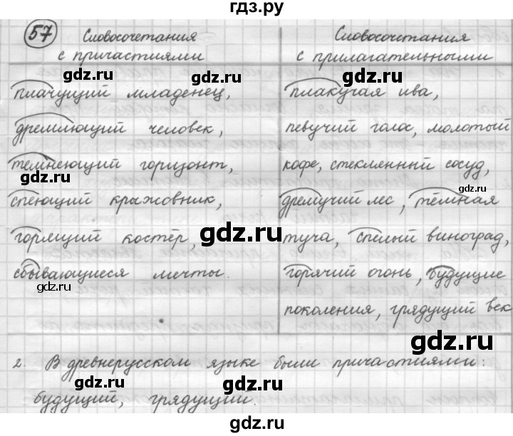 ГДЗ по русскому языку 7 класс Рыбченкова упражнение - 57, Решебник 2016