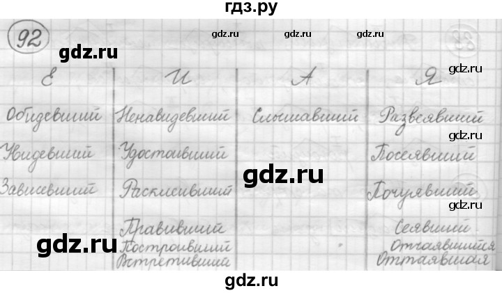 ГДЗ по русскому языку 7 класс Рыбченкова упражнение - 92, Решебник 2016