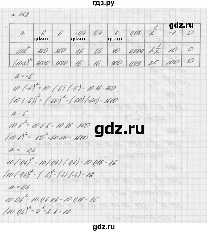 ГДЗ по алгебре 7 класс  Мерзляк  Базовый уровень номер - 158, Решебник №3 к учебнику 2016