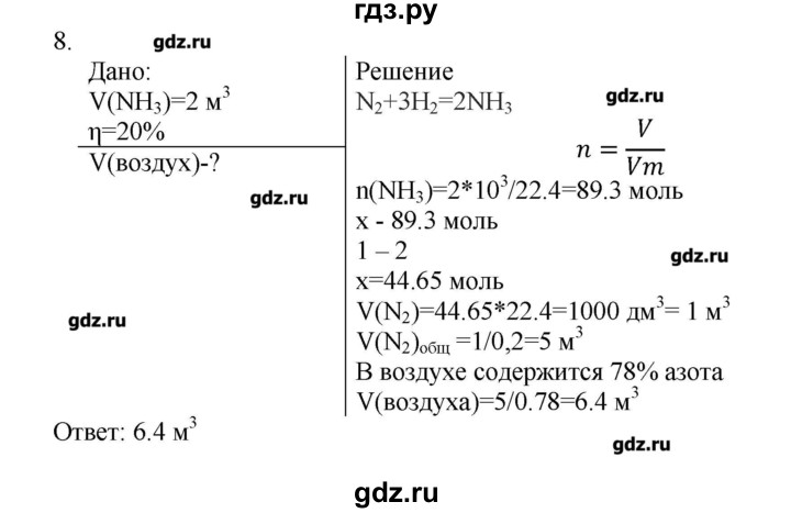 ГДЗ по химии 9 класс Кузнецова   параграф / § 23 - 8, Решебник № 1