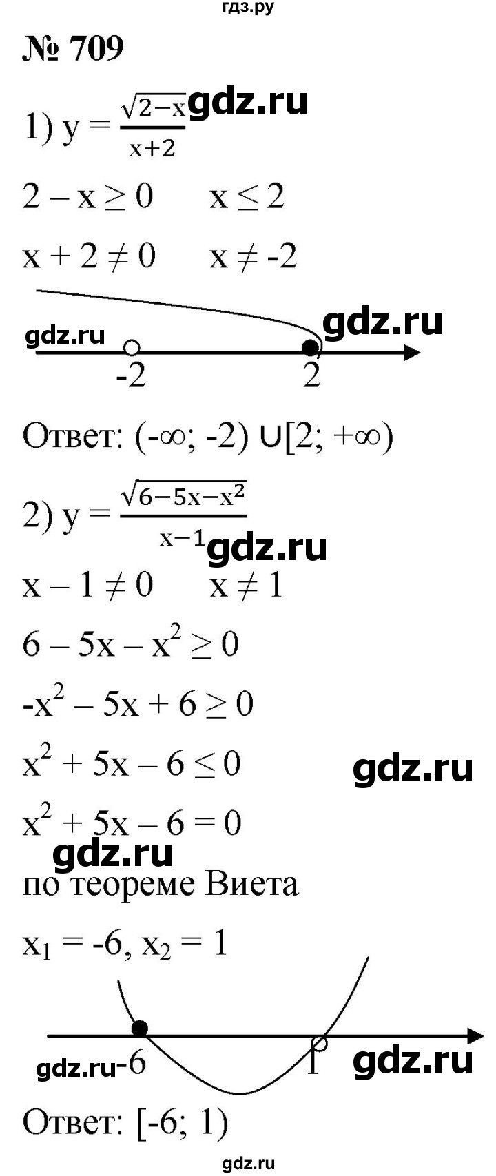 ГДЗ по алгебре 9 класс  Мерзляк   упражнение - 709, Решебник к учебнику 2021
