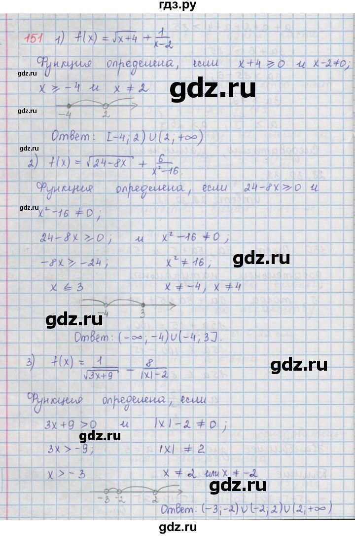ГДЗ по алгебре 9 класс  Мерзляк   упражнение - 151, Решебник №1 к учебнику 2016