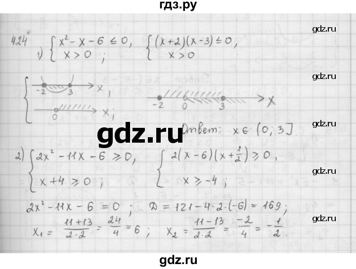 ГДЗ по алгебре 9 класс  Мерзляк   упражнение - 424, Решебник №1 к учебнику 2016