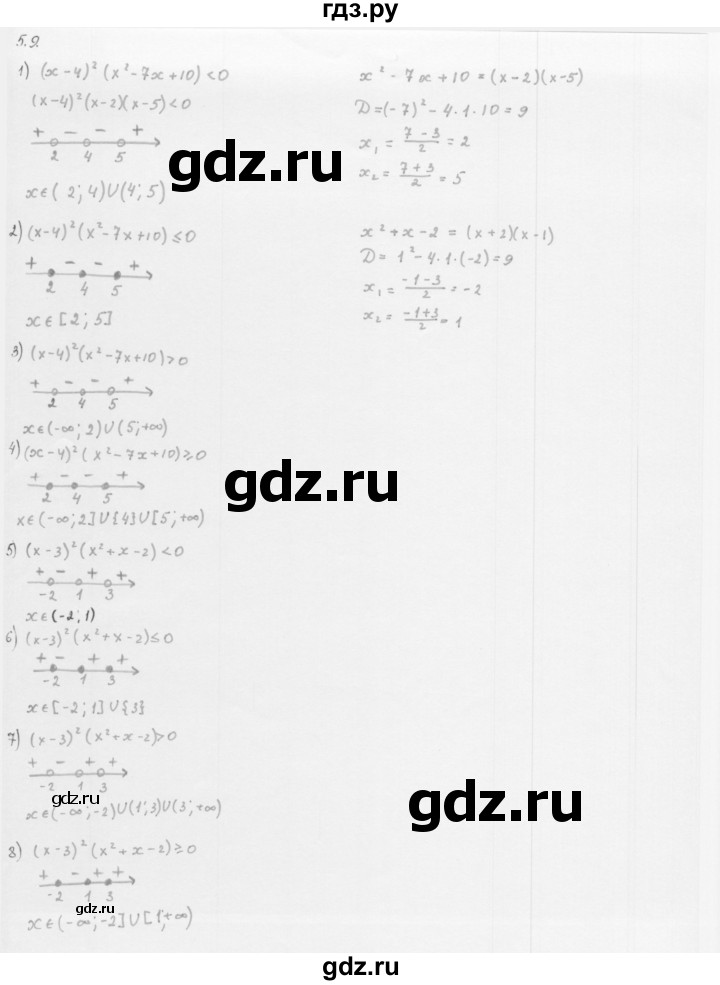 ГДЗ по алгебре 10 класс Мерзляк  Базовый уровень задание - 5.9, Решебник к учебнику 2013