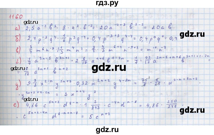 ГДЗ по алгебре 8 класс  Макарычев  Углубленный уровень упражнение - 1160, Решебник №1 к учебнику 2018