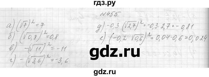 ГДЗ по алгебре 8 класс  Макарычев  Углубленный уровень упражнение - 455, Решебник к учебнику 2014