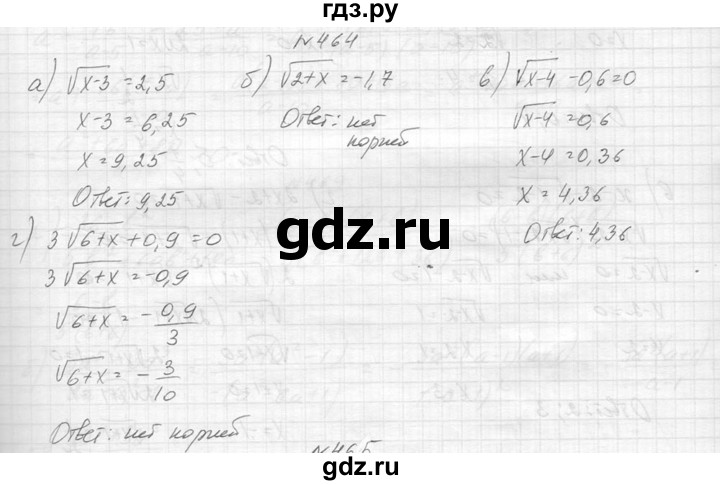 ГДЗ по алгебре 8 класс  Макарычев  Углубленный уровень упражнение - 464, Решебник к учебнику 2014
