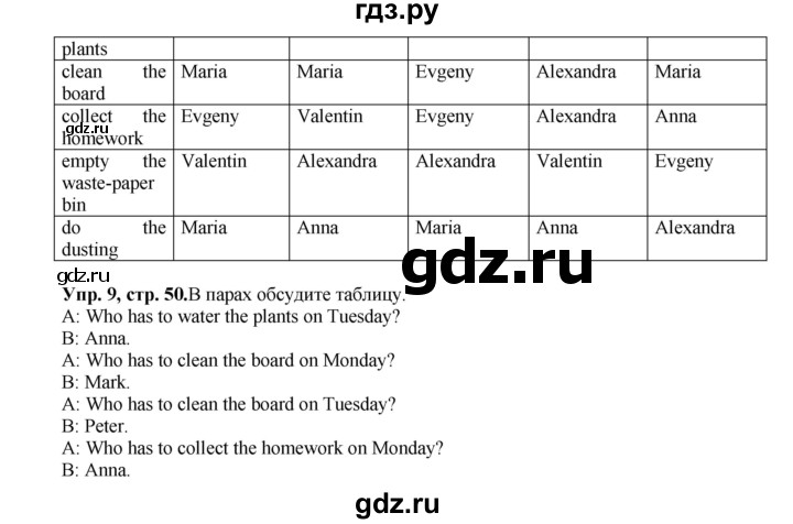 ГДЗ по английскому языку 5 класс Вербицкая   часть 2. страница - 50, Решебник к учебнику 2023