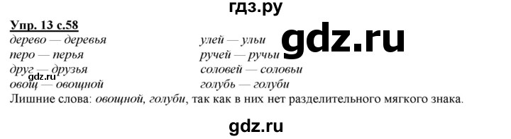 ГДЗ по русскому языку 2 класс Желтовская часть 2. страница - 58, Решебник №1 2013