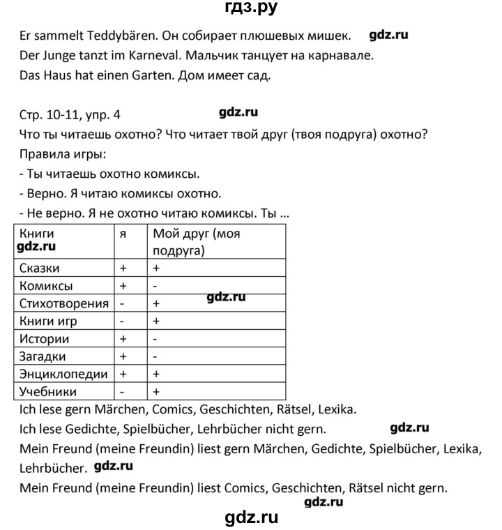 ГДЗ по немецкому языку 4 класс Гальскова рабочая тетрадь  страница - 10, Решебник №1