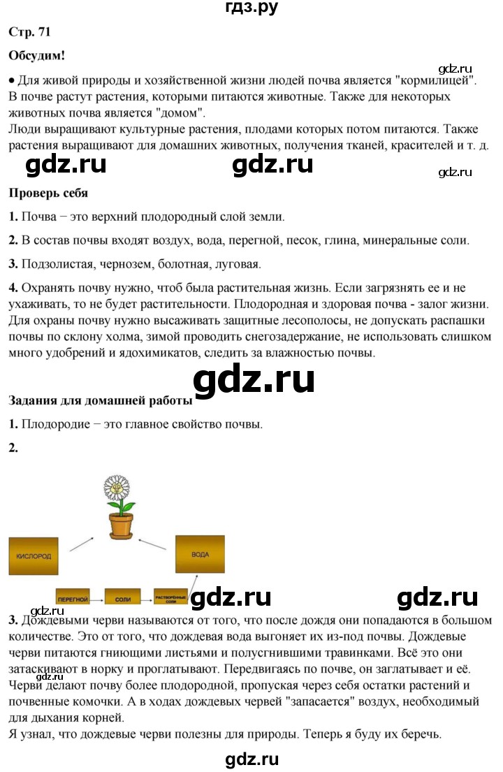 ГДЗ по окружающему миру 3 класс  Плешаков   часть 1. страница - 71, Решебник к учебнику 2023