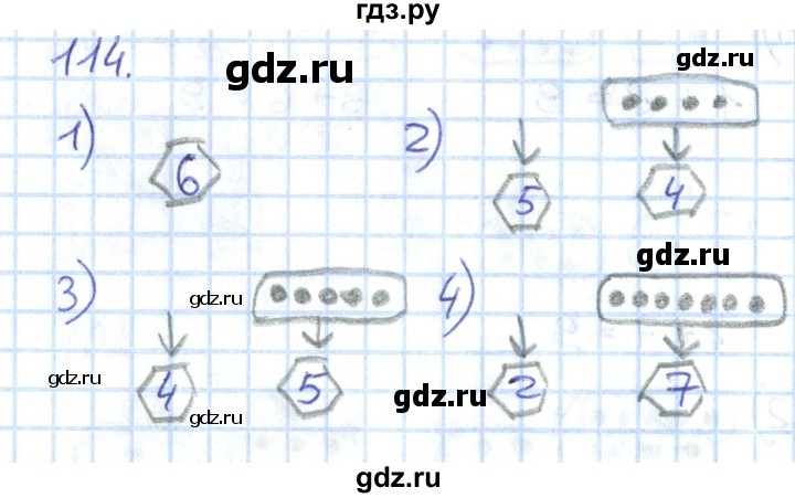 ГДЗ по математике 1 класс Истомина рабочая тетрадь часть 1. упражнение - 114, Решебник 2016