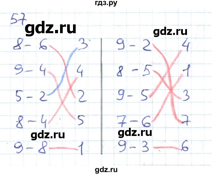 ГДЗ по математике 1 класс Истомина рабочая тетрадь часть 2. упражнение - 57, Решебник 2016