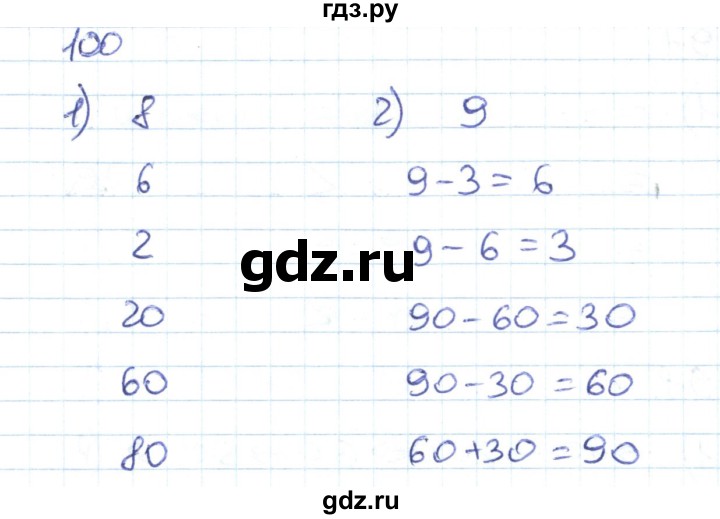 ГДЗ по математике 1 класс Истомина рабочая тетрадь  часть 2. упражнение - 100, Решебник №1 к тетради 2022