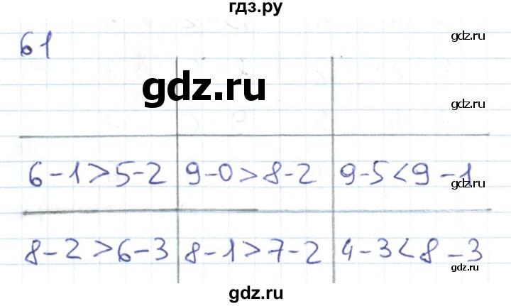 ГДЗ по математике 1 класс Истомина рабочая тетрадь  часть 2. упражнение - 61, Решебник №1 к тетради 2022