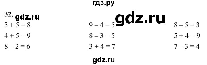 ГДЗ по математике 1 класс Истомина рабочая тетрадь часть 2. упражнение - 32, Решебник 2023
