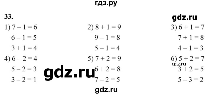 ГДЗ по математике 1 класс Истомина рабочая тетрадь часть 2. упражнение - 33, Решебник 2023