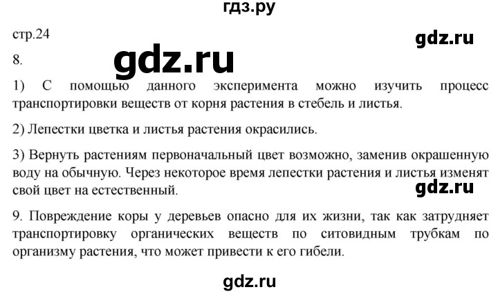 ГДЗ по биологии 6 класс Пасечник рабочая тетрадь страница - 24, Решебник 2024