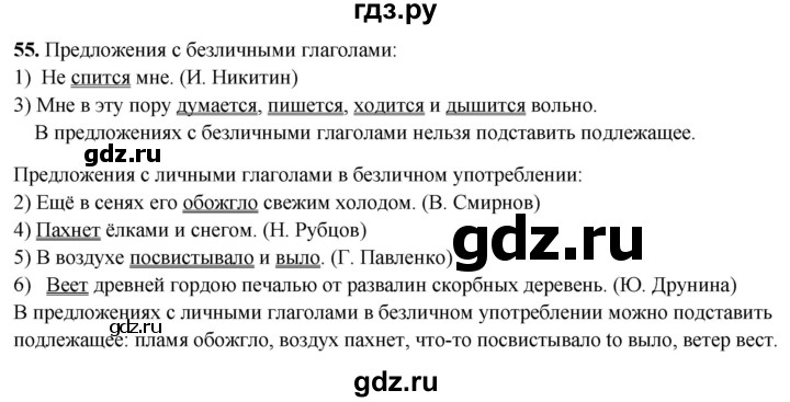 ГДЗ по русскому языку 8 класс Рыбченкова часть 2 / упражнение - 55, Решебник 2025