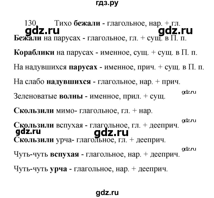 ГДЗ по русскому языку 8 класс Рыбченкова часть 1 / упражнение - 130, Решебник 2022