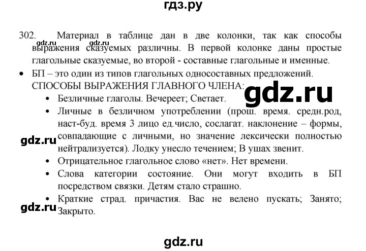 ГДЗ по русскому языку 8 класс Рыбченкова часть 1 / упражнение - 302, Решебник 2022