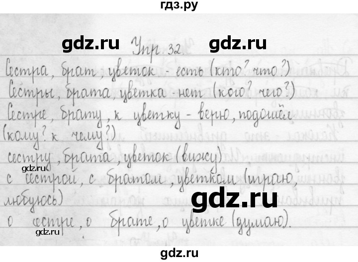 ГДЗ по русскому языку 3 класс Рамзаева Тетрадь для упражнений упражнение - 32, Решебник №1 2016