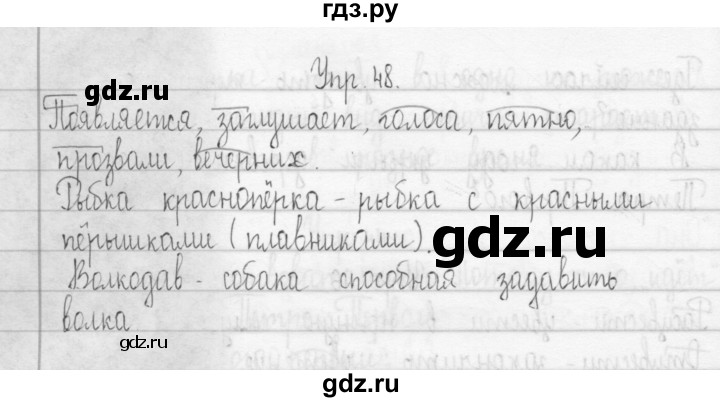 ГДЗ по русскому языку 3 класс Рамзаева Тетрадь для упражнений упражнение - 48, Решебник №1 2016