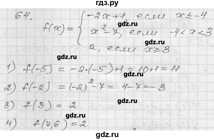 ГДЗ по алгебре 9 класс Мерзляк дидактические материалы  вариант 1 - 64, Решебник
