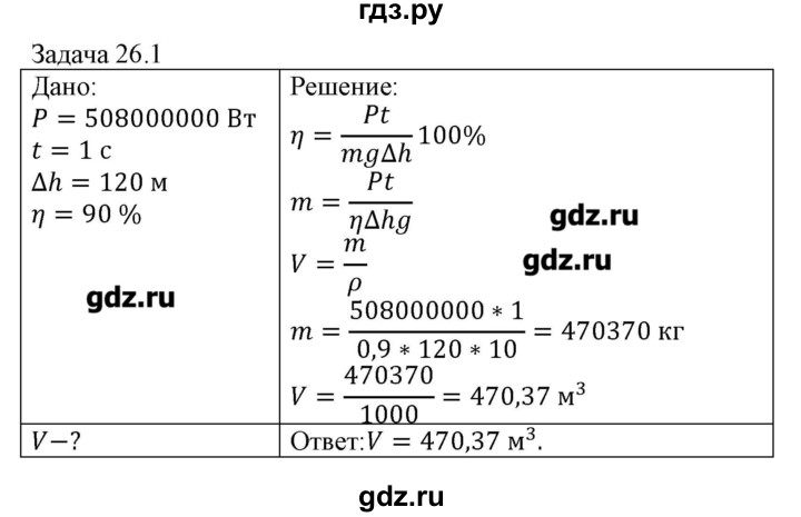 ГДЗ по физике 8 класс Кабардин   задача / § 26 - 1, Решебник