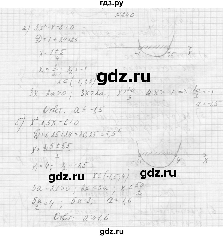 ГДЗ по алгебре 9 класс Макарычев  Углубленный уровень упражнение - 240, Решебник к учебнику 2015