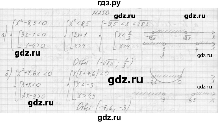 ГДЗ по алгебре 9 класс Макарычев  Углубленный уровень упражнение - 250, Решебник к учебнику 2015