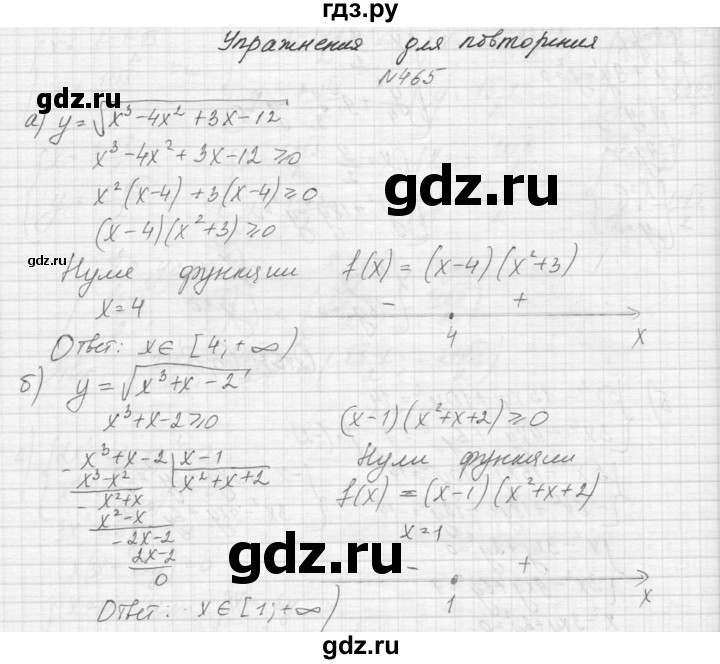 ГДЗ по алгебре 9 класс Макарычев  Углубленный уровень упражнение - 465, Решебник к учебнику 2015