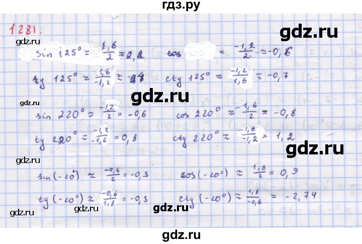 ГДЗ по алгебре 9 класс Макарычев  Углубленный уровень упражнение - 1281, Решебник к учебнику 2018