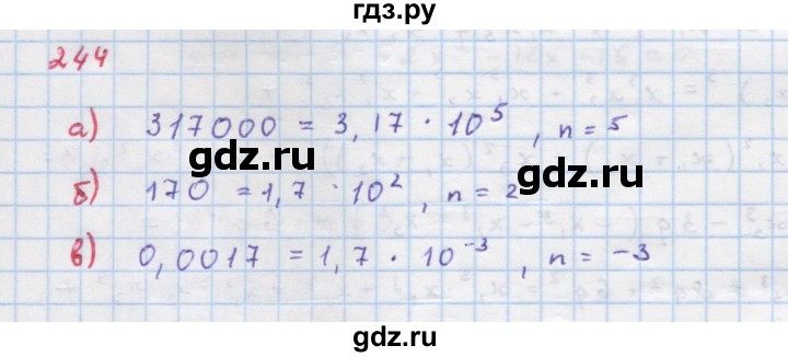 ГДЗ по алгебре 9 класс Макарычев  Углубленный уровень упражнение - 244, Решебник к учебнику 2018