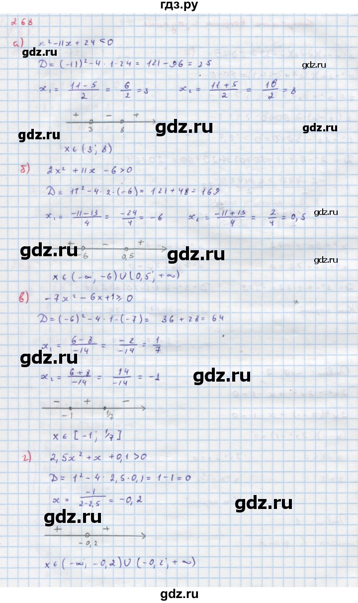 ГДЗ по алгебре 9 класс Макарычев  Углубленный уровень упражнение - 268, Решебник к учебнику 2018