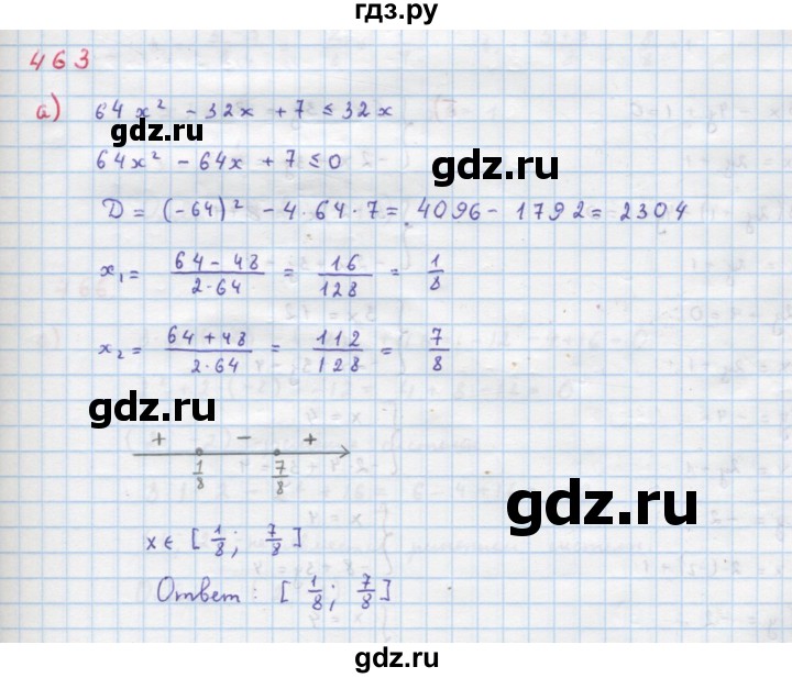ГДЗ по алгебре 9 класс Макарычев  Углубленный уровень упражнение - 463, Решебник к учебнику 2018