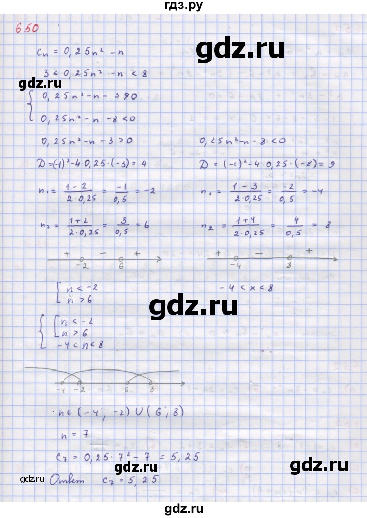 ГДЗ по алгебре 9 класс Макарычев  Углубленный уровень упражнение - 650, Решебник к учебнику 2018
