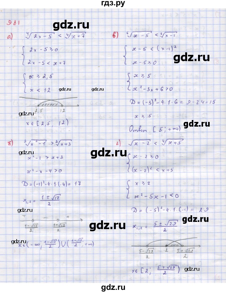ГДЗ по алгебре 9 класс Макарычев  Углубленный уровень упражнение - 981, Решебник к учебнику 2018