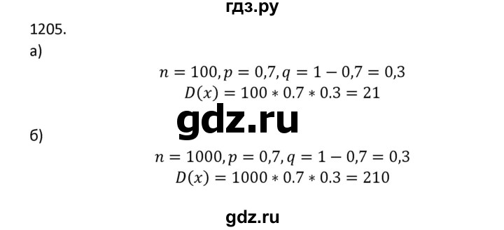 ГДЗ по алгебре 9 класс Макарычев  Углубленный уровень упражнение - 1205, Решебник к учебнику 2022