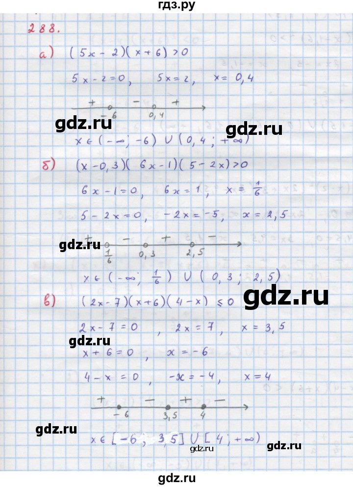 ГДЗ по алгебре 9 класс Макарычев  Углубленный уровень упражнение - 288, Решебник к учебнику 2022