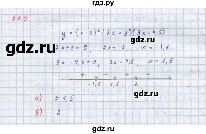 ГДЗ по алгебре 9 класс Макарычев  Углубленный уровень упражнение - 289, Решебник к учебнику 2022