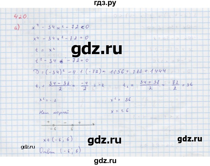 ГДЗ по алгебре 9 класс Макарычев  Углубленный уровень упражнение - 420, Решебник к учебнику 2022