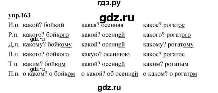 ГДЗ по русскому языку 4 класс Нечаева упражнение - 163, Решебник 2023