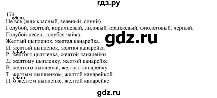 ГДЗ по русскому языку 4 класс Нечаева упражнение - 174, Решебник №1 2014