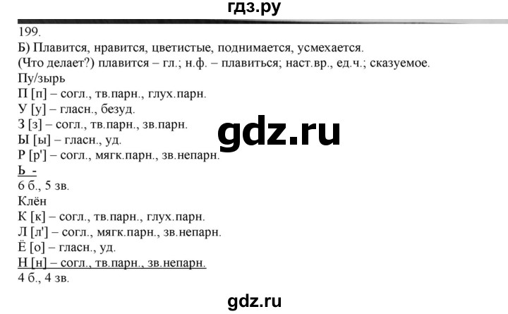 ГДЗ по русскому языку 4 класс Нечаева упражнение - 199, Решебник №1 2014